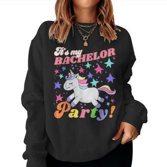 Groovy It's My Bachelor Party Unicorn Marriage Party Women Sweatshirt