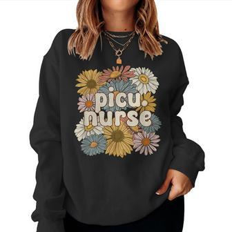 Groovy Picu Nurse Pediatric Intensive Care Unit Women Sweatshirt - Monsterry CA
