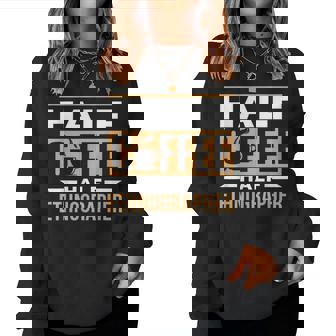 Half Coffee Half Ethnographer Cafe Coffees Saying Women Sweatshirt | Mazezy