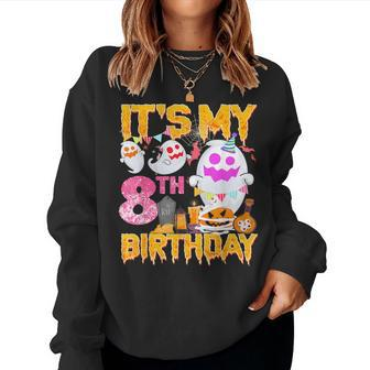 Halloween Birthday 8 Year Old Boy Girl 8Th Birthday Costume Women Sweatshirt - Thegiftio UK