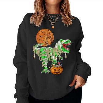 Halloween For Boys Dinosaur T-Rex Mummy Pumpkin Women Sweatshirt - Seseable