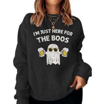 Halloween I'm Just Here For Boos Halloween Beer Lovers Women Sweatshirt - Seseable