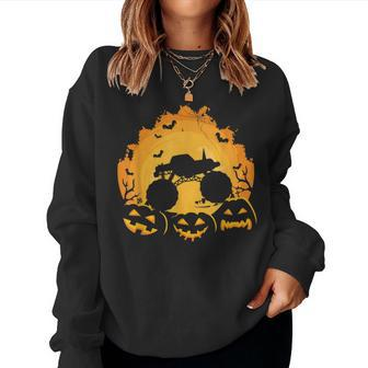 Halloween Monster Truck Pumpkin Costume For Boys This Fall Halloween Women Sweatshirt | Mazezy