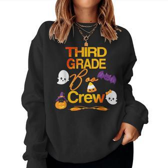 Halloween Third Grade Cute Boo Crew Teacher Kids Halloween Women Sweatshirt | Mazezy