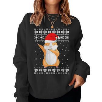 Hamster Dabbing Dance Ugly Sweater Christmas Pajamas Women Sweatshirt | Mazezy