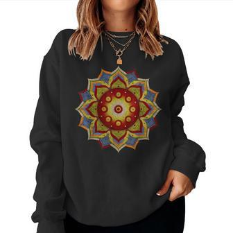 Handpan Hang Drum Mandala Natural Colored Women Sweatshirt | Mazezy