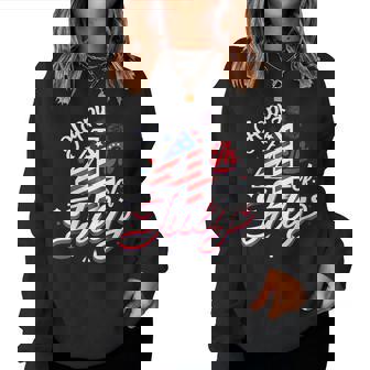 Happy 4Th Of July Patriotic American Us Flag 4Th Of July Women Sweatshirt | Mazezy