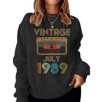 Happy Birthday 30Th Vintage July 1989 For Men Womens Women Sweatshirt | Mazezy