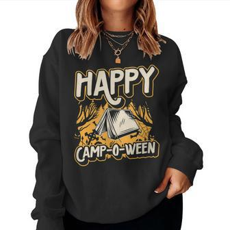 Happy Campoween Happy Camp O Ween Fall Halloween Camping Halloween Women Sweatshirt | Mazezy