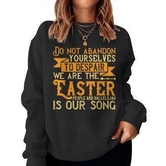 Happy Easter Christian Abandon Despair Quote Vintage Women Sweatshirt | Mazezy