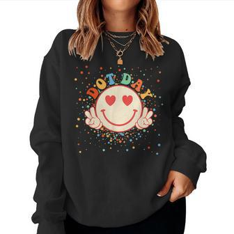Happy International Dot Day Smile Face Groovy Polka Dot Women Sweatshirt - Seseable
