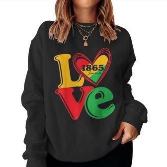 Happy Junenth Is My Independence Day Black Women Heart Women Crewneck Graphic Sweatshirt - Seseable