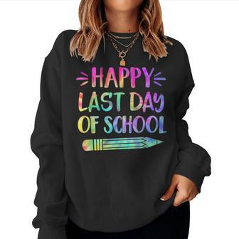 Happy Last Day Of School Tie Dye Cool Teacher Hello Summer Women Sweatshirt | Mazezy