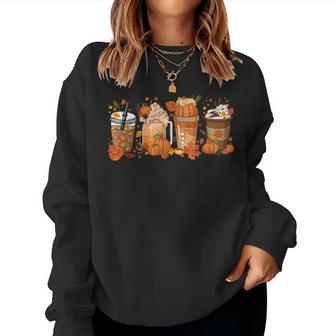 Happy Thanksgiving Pumpkin Spice Coffee Fall Autumn Season For Coffee Lovers Women Sweatshirt | Mazezy