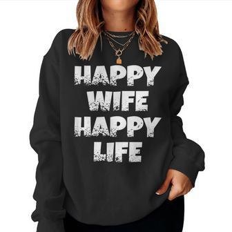 Happy Wife Happy Life For Wife Women Sweatshirt | Mazezy