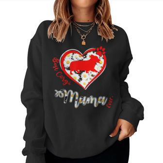 Heart Dog Best Corgi Mama Women Sweatshirt | Mazezy