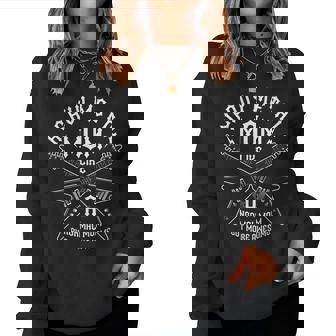 Heavy Metal Mom But More Awesome Metalhead Guitar Headbanger Women Crewneck Graphic Sweatshirt - Thegiftio