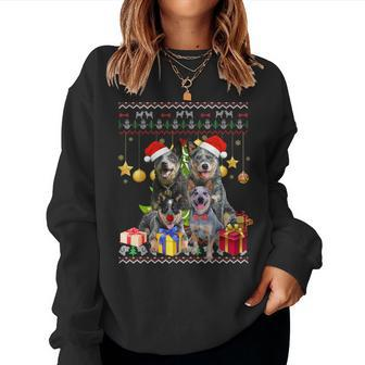 Heeler Ugly Christmas Sweater Santa Hat Women Sweatshirt - Seseable