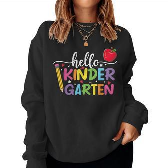 Hello Kindergarten Back To School Teacher Kids For Teacher Women Sweatshirt | Mazezy