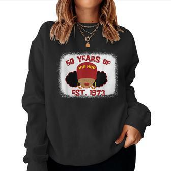 Hip Hop Is 50 50Th Anniversary Afro Puffs Black Women Sweatshirt - Thegiftio UK