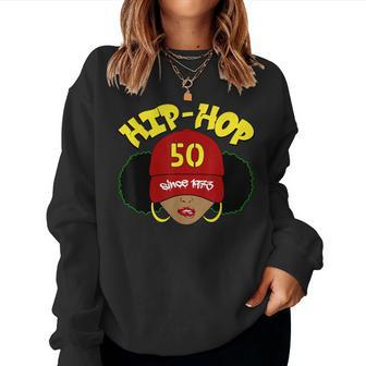 Hip Hop Is 50 50Th Anniversary Afro Puffs Black Women Sweatshirt - Monsterry DE