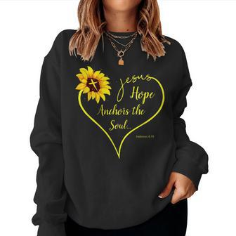 Hope Anchors The Soul Christian Bible Quote Hebrews 619 Women Sweatshirt | Mazezy
