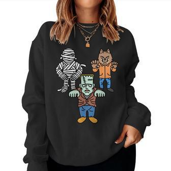 Horror Movie Monster Mummy Vintage Halloween Frankenstein Mummy Women Sweatshirt | Mazezy UK