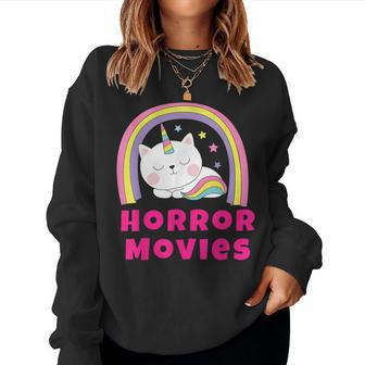 Horror Movies Sarcastic Retro Horror Movies Women Sweatshirt | Mazezy