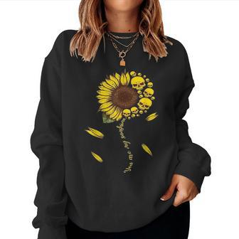 Horror Skulls Yellow Sunflower You Are My Sunshine Sunflower Women Sweatshirt | Mazezy