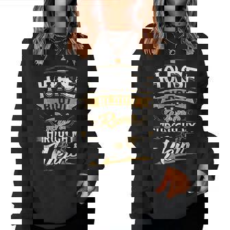Horse Blood Runs Through My Veins Best Women Sweatshirt - Seseable