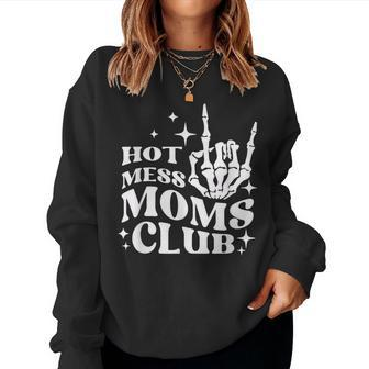 Hot Mess Moms Club Vintage Retro Mama Mom For Mom Women Sweatshirt | Mazezy