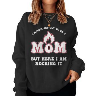 Hot Mom Mature Mothers Flaming O Rocking It For Mom Women Sweatshirt | Mazezy AU