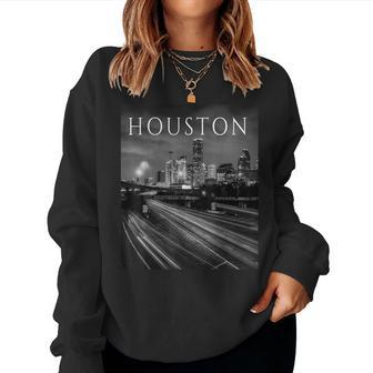 Houston Texas Downtown City Skyline Tx For Women Women Sweatshirt | Mazezy