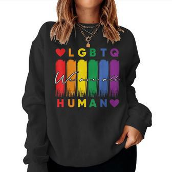 Human Lgbtq Pride Month Rainbow Women Sweatshirt | Mazezy