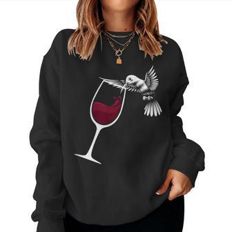 Hummingbird Wine Hummingbird Bird Lover Women Sweatshirt - Seseable