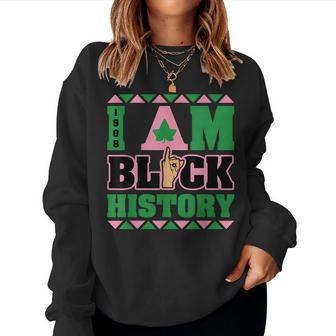 I Am Black History Aka African Sorority Women Crewneck Graphic Sweatshirt - Seseable