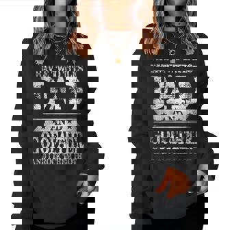 I Have Two Titles Dad And Godfather And I Rock Them Both Women Crewneck Graphic Sweatshirt - Thegiftio UK