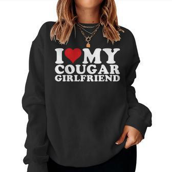 I Love My Cougar Girlfriend I Heart My Cougar Girlfriend Gf Women Crewneck Graphic Sweatshirt - Monsterry AU
