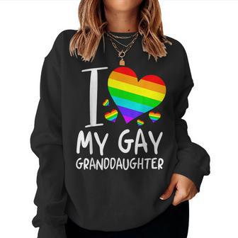 I Love My Gay Granddaughter Lgbt Month Family Proud Women Crewneck Graphic Sweatshirt - Seseable