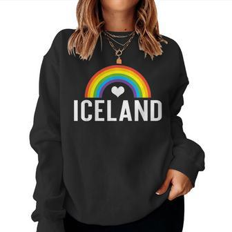Iceland Lgbt Gay Pride Rainbow Travel Women Sweatshirt | Mazezy