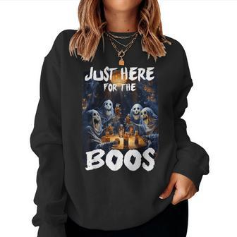 I'm Just Here For The Boos Ghost Halloween Women Sweatshirt - Seseable