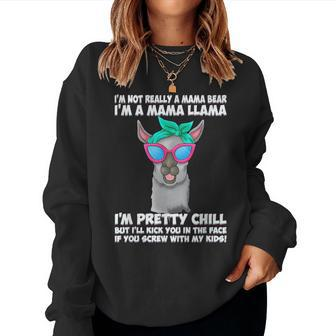 Im Not Really A Mama Bear Im More Of A Mama Llama Funny Women Crewneck Graphic Sweatshirt - Seseable