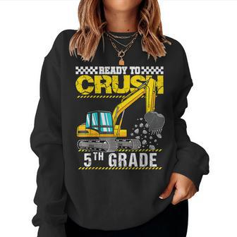 Im Ready To Crush 5Th Grade Construction Vehicle Boys Women Crewneck Graphic Sweatshirt - Thegiftio UK
