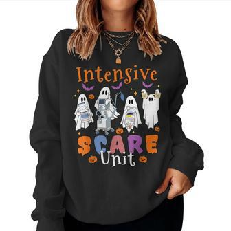 Intensive Scare Unit Boo Crew Spooky Icu Nurse Halloween Women Sweatshirt - Monsterry CA