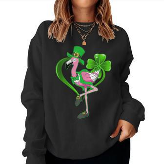 Irish Flamingo Green Saint Patrick Day 2023 Lucky St Pattys Women Sweatshirt | Mazezy