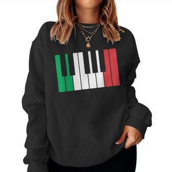 Italian Flag Piano Pianist Music Teacher Musician Women Sweatshirt | Mazezy