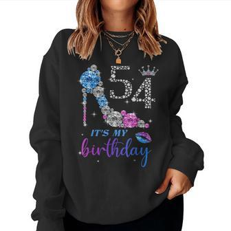 It's My 54Th Purple Shoe Crown Happy 54Th Birthday Women Sweatshirt - Monsterry AU