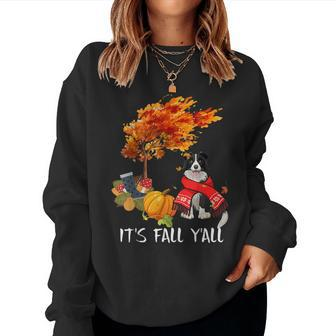 It's Fall Y'all Border Collie Autumn Halloween Lover Halloween Women Sweatshirt | Mazezy