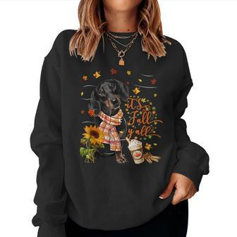 It's Fall Y'all Dachshund Dog Thanksgiving Halloween Women Sweatshirt - Monsterry CA