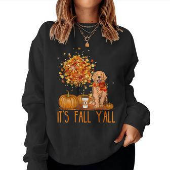 It's Fall Y'all Golden Retriever Dog Halloween Thanksgiving Dog Halloween Women Sweatshirt | Mazezy